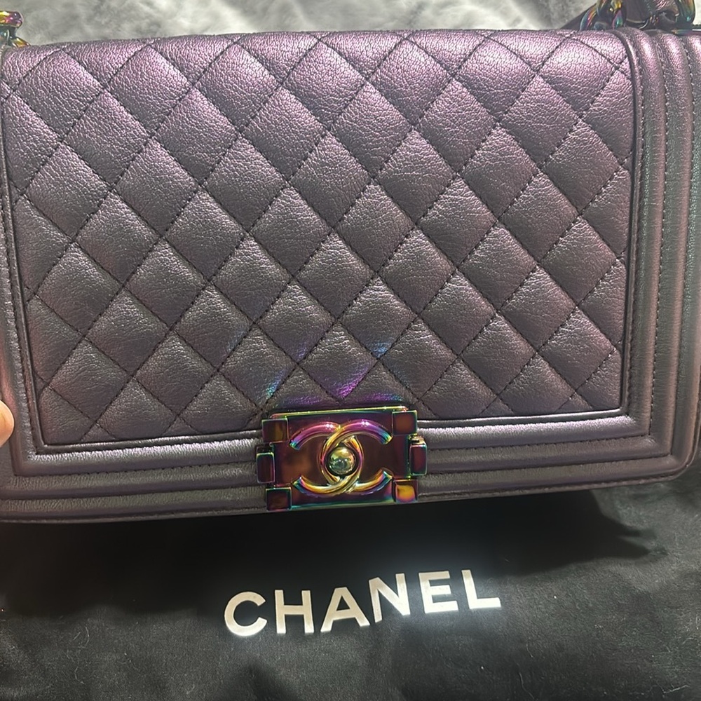 Chanel medium iridescent boy bag